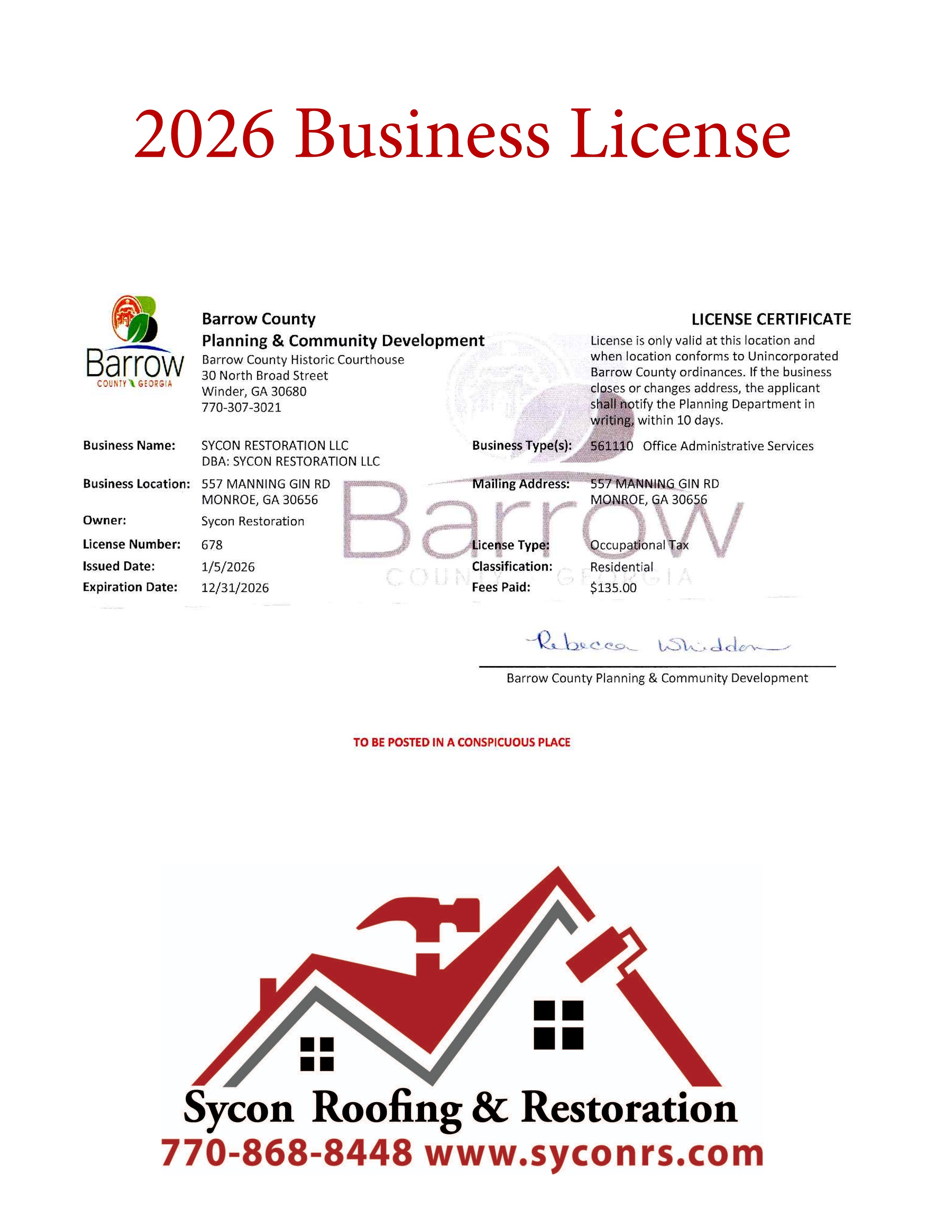 2026 Georgia Business License